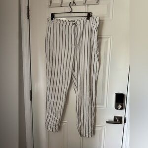ASOS White and Black Striped Straight Leg Pants